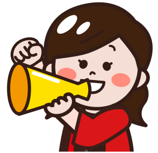 メガホンをもった女性のイラスト